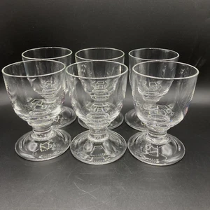 6 Lot Vintage Heavy Glass Pub Rummer Wine Glass Goblet Pedestal 10oz 5 1/8" H - Picture 1 of 7