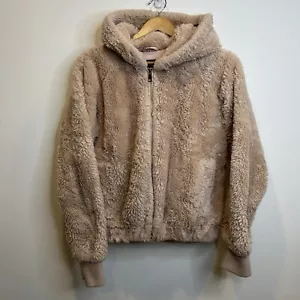 Streetwear Society Pink Teddy Sherpa Hoodie Zip Fleece Jacket M - Picture 1 of 6