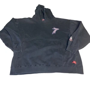 Vintage 90s JNCO Jeans Dice 7 Logo Black Hoodie Sweatshirt Embroidered Mens XXL - Afbeelding 1 van 17