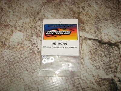 RC Racers Edge Silver 4 mm Flanged Nuts Aluminum (4) RE 10270S - Image 1 of 2