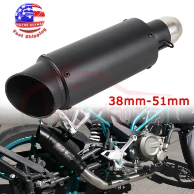 US 38-51mm Motorcycle ATV Exhaust Tail Pipes For Yamaha YZF Honda CBR Suzuki GSX - Image 1 of 4