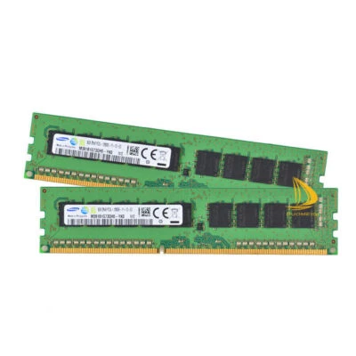 SAMSUNG 2x 8GB PC3L-12800E DDR3-1600Mhz ECC UDIMM Unbuffered RAM M391B1G73BH0 #h - Image 1 of 4