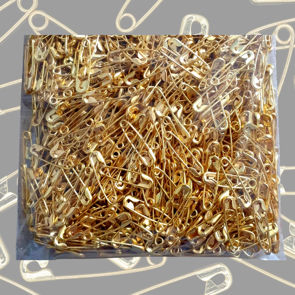 100 Sicherheitsnadeln Stück gold 19 mm Nadeln Maschenmarkierer Nadel - Bild 1 von 1