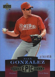 2006 Upper Deck Epic Tampa Bays Rays Baseball Card #238 Alex Scott Gonzalez