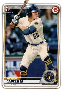 Hayden Cantrelle Milwaukee Brewers 2020 Bowman Draft 1° carta Bowman - Foto 1 di 2