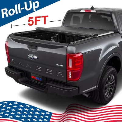 Soft Roll-Up Bed Cover Tonneau Cover for 2019-2024 Ford Ranger 5FT Truck Bed - Image 1 of 4