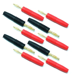 Gold Plated Wire Solder Type 2mm Male Banana Plug Jack Connector Speaker 10Pcs - Picture 1 of 11