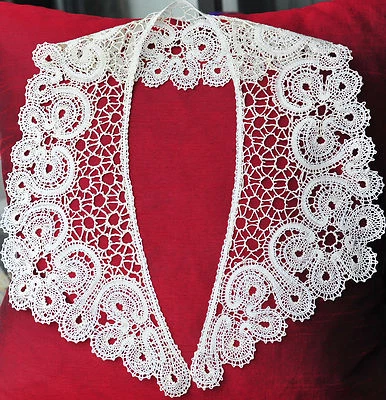 PATTERN for Large V Collar. Length 25 " Russian Vologda Lace. Full size. - Image 1 of 4