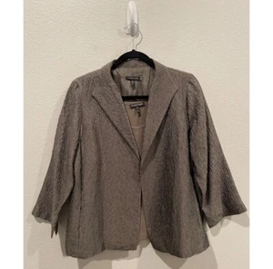 Conjunto Blusa de Seda 3/4 Blazer Abierto Texturizado EILEEN FISHER Talla M - Imagen 1 de 6