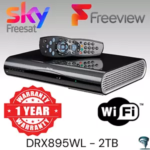 Sky + HD Box 2TB WiFi (Remote Control & Cables) Slimline Plus DRX895WL Freeview - Picture 1 of 4