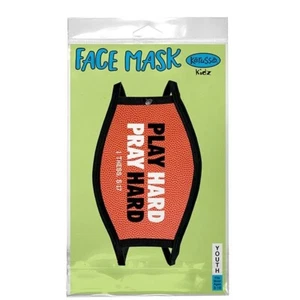 Scripture Play Hard Pray Hard Sports Face Mask Youth Ages 3-10 New Free Ship - Picture 1 of 3