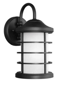 Sea Gull Lighting Small 1-Light Black Wall Lantern 8524451-12 Sauganash - Picture 1 of 2