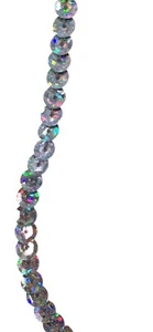 6Mm Cup Single Strand Non Stretch Sequin Chain Trim Black Iridescent Holographic - Picture 1 of 4