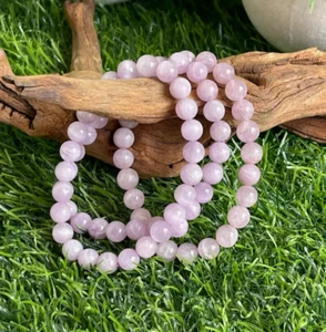 Natural Kunzite 8mm Beads Bracelet Stretchy Healing Chakra Relaxing Bracelet - Picture 1 of 5