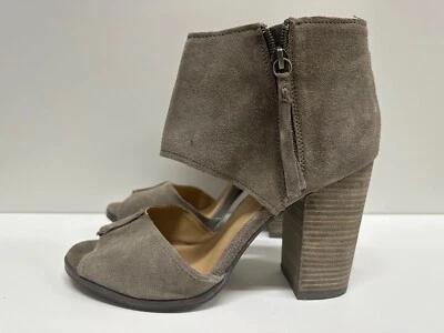 KDB Kelsi Dagger Brooklyn talla 10 M gamuza topo punta abierta cremallera sandalia tacón botines Foto 1 de 4