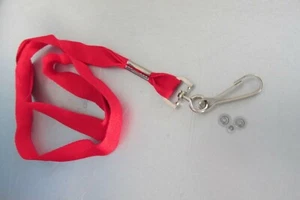 Qty. 25 -BRADY RED 5/8'' FLAT Lanyards W/Steel Swivel Hook 2136-3506 - Picture 1 of 5