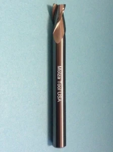 CARBIDE END MILL 1/4 DIAMETER 3/8" LOC 3 FLUTE 2.5" OAL 35 DEGREE RHS RHC HELIX  - Bild 1 von 4