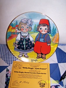 Dolly Dingle Visits FRANCE World Traveler Plate Series First Edition COA 1981 - Picture 1 of 3