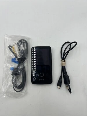 KODAK ZI10 PLAYTOUCH BLACK HD VIDEO CAMERA + CHARGER & CABLES - TESTED - EX+ - Image 1 of 4