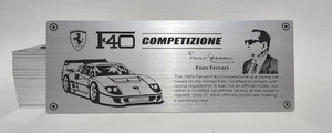 1/8 Ferrari F40 Competizione LM Metall Namensschild Plakette für Centauria Amalgam - Bild 1 von 2
