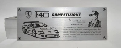 1/8 Ferrari F40 Competizione LM Metal Name Plate Plaque for Centauria Amalgam - Image 1 of 2