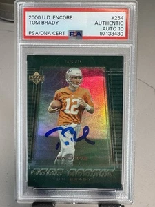 2000 Upper Deck Encore - Tom Brady #254 (RC) PSA 10 AUTHENTIC AUTO Rookie - Picture 1 of 5
