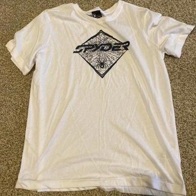 SPYDER бренд паука веб логотип футболка размер L выглядит как M  - Изображение 1 из 2