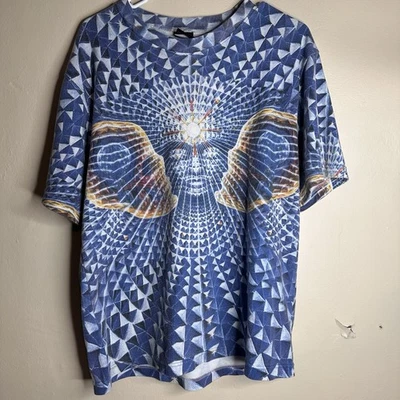 Vintage Crystal Tara Image By Alex Grey Psychedelic Shirt Size L 90s All Over - Image 1 of 4