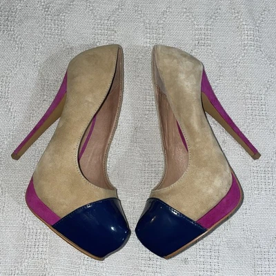 Zapatos de salón Aldo para mujer elegantes talla 7 M beige rosa azul cuero salir fiesta diversión  Foto 1 de 4
