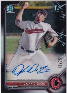 Dylan DeLucia - /75 Negro ((AUTO)) - 2022 Bowman Draft Cromo - Imagen 1 de 2