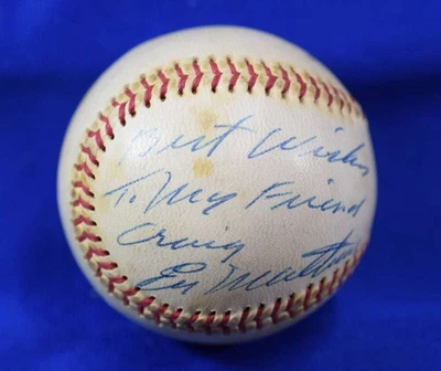 Eddie Mathews JSA COA Autograph Signed Baseball - Image 1 of 2