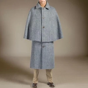 MEN'S Gray Single Layered Cape - Picture 1 of 5