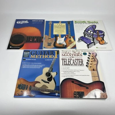 Lot Of 5 Guitar Music Books Lessons Instructional History Telecaster Hal Leonard - Image 1 of 4