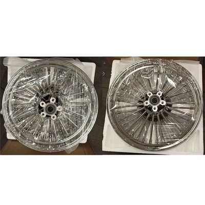 18X3.5 16X3.5 Fat Spoke Wheels Rims For Harley Softail Fat Boy Deuce FXSTD Used Foto 1 de 4