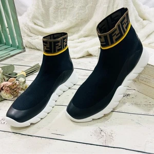 Fendi Mania Reloaded FF Logo Sock Style Runners men size 11 authentic - Picture 1 of 7