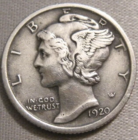 BETTER AS SHOWN - 1920 S MERCURY DIME *** 90% SILVER *** 674 Cover