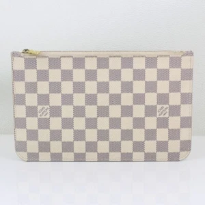 Louis Vuitton Neverfull MM Damier Azur Pochette Pouch Wristlet - Picture 1 of 11
