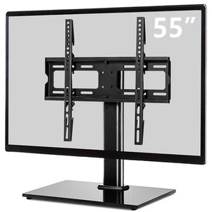 Universal Tabletop TV Stand Pedestal Base w/Swivel Mount Base for 27-55" TV - Picture 1 of 10
