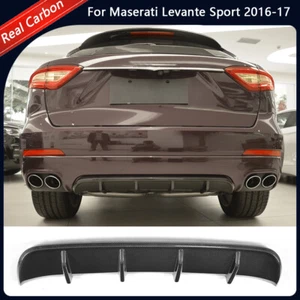 For Maserati Levante Sport 2016-17 Carbon Fiber Rear Bumper Diffuser Lip Spoiler - Picture 1 of 13