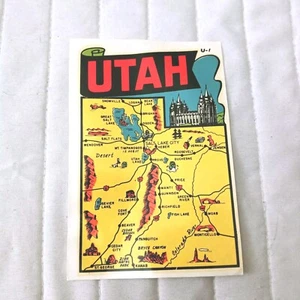 Vintage Utah Water Decal Retro Graphic Mid Century Waterslide Lindgren Turner - Picture 1 of 5