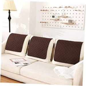 3 Pieces Recliner Headrest Protector Headrest Cover for Recliner Chair Brown - Picture 1 of 7