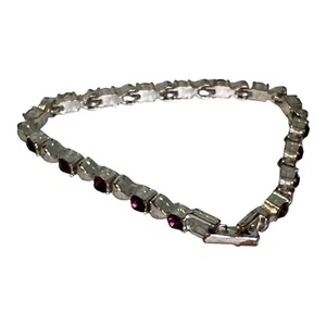 Brazalete Corazón Púrpura Estrás Bonito Brazalete Vintage Brazalete - Imagen 1 de 12