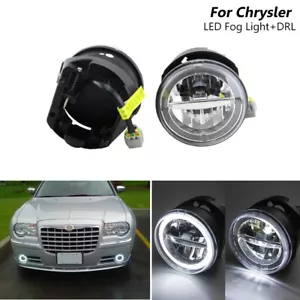 2x For Chrysler 300 Base / 300 C /SRT8 LED Fog Lights + DRL Halo Ring 2-IN-1 - Picture 1 of 11