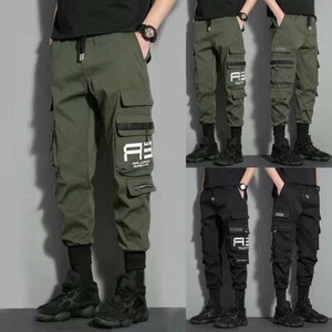 Men's Work Cargo Pants Tactical Combat Pants Outdoor Hiking Waterproof Trousers - Picture 1 of 12