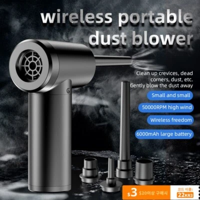New Home Wireless Air Duster 50000 Rpm Dust Blowing Gun Usb Compressed Air Blowe - Image 1 of 4