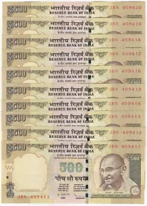 Indianer, 500 Rupees, Menge Von 10 IN Folge Serie, UNC - Bild 1 von 4