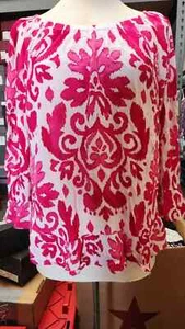INC International Concepts Women's Boat-Neck Top Color Cora Bouquet Size L - Picture 1 of 3