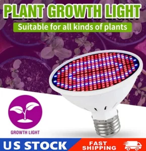 300LED Grow Light Bulb Full Spectrum Light for Indoor Plants Flowers Veg Growing - Picture 1 of 14