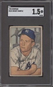 MICKEY MANTLE SGC 1.5 1952 BOWMAN BASEBALL #101 HOF YANKEES 2002 