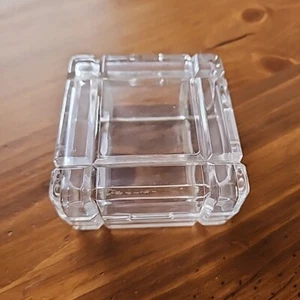 Vintage Glas abgeschrägt Schmuck Zigarettenschachtel Art Deco klar quadratisch Puzzle Verschluss - Bild 1 von 21
